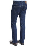 Five-Pocket Straight-Leg Denim Jeans, Indigo