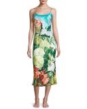 Birds of Paradise Long Satin Gown, Freshwater