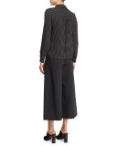 Long-Sleeve Silk Star Blouse, Blamu