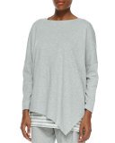 Oversized Asymmetric Cotton Top, Petite 
