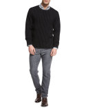 Check Long-Sleeve Sport Shirt, Gray/Blue