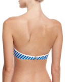 Regatta Underwire Bandeau Swim Top, Blue/White