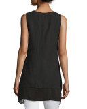 Aoko Sleeveless Embroidered Linen Tunic 