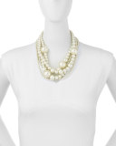 Multi-Strand Pearly Bead Necklace