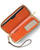 Jet Set Travel Large Logo-Print Multifunction Phone Case, Orange