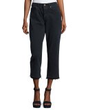 Patti High-Rise Cropped Straight-Leg Jeans with Released Hem, Fallen