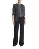 Side-Zip Twill Trousers