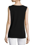 Wool Knit Longer Tank, Black 