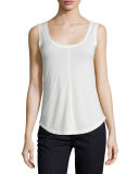 Hazel Semi-Sheer Heathered Jersey Shell