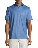 Sean Pointer Mini-Dot Jersey Polo Shirt, Smoke