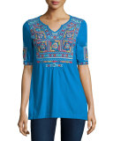 Bella Short-Sleeve Boho Tunic 