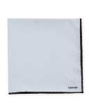 Solid Contrast-Border Silk Pocket Square