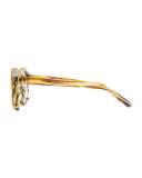 Round Acetate Sunglasses w/ Clip-On Lenses, Gold/Horn