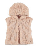Hooded Faux-Fur Vest, Size 3-6