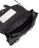 Large Lambskin Chain Wallet, Black 
