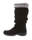 Trevis Slouchy Suede Weather Boot, Black