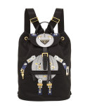 Nylon Robot Backpack, Black/Multi (Nero/Cromo)