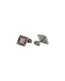 Red Tiger Eye & Diamond Cufflinks in 18K Black Gold