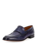 Brent Leather Penny Loafer, Dark Blue