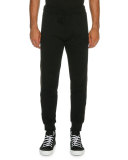 Jogger Pants with Golden Passementerie Trim, Black