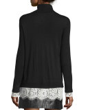 Fredrika Lace-Trim Mock-Neck Sweater
