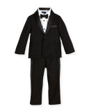 Wool-Blend Four-Piece Tuxedo Set, Black, Size 2-6
