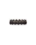 New World Blackened Scalloped Ring with Diamonds & Black Sapphires