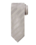 Solid Silk Satin Tie, Silver