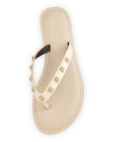 Fiona Studded Thong Sandal, Nude
