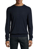 Richmond Check-Patch Cashmere-Blend Sweater, Navy