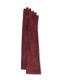 Long Suede Gloves, Wine