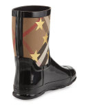 Ranmoor Metallic Star Rubber Rain Boot, Black, Youth