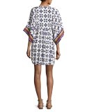 Beetle Bug Embroidered Coverup Tunic, White