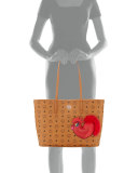 New Year Series Medium Top-Zip Shopper Bag, Cognac