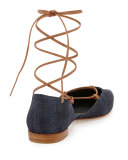 Gilligan Lace-Up d'Orsay Flat, Navy