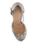 Marchavekel Knotted d'Orsay Red Sole Pump, Gold