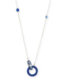 Blue Enamel & Sapphire Necklace with Diamonds