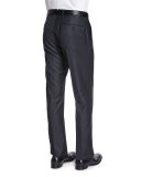 Super 150s Wool/Cashmere Trousers, Charcoal