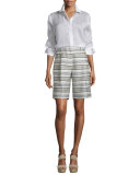 Rivington Striped Shorts, Mica/Multi