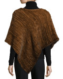 Knit Mink Fur Poncho, Whiskey