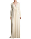 Long-Sleeve Full-Length Caftan Dress 