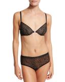 Ziegfeld Front-Close Underwire Bra, Black Burnout