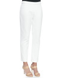 Ponte Slim Ankle Pants, White