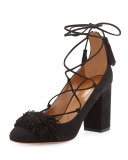 Wild Thing Fringe Block-Heel Pump, Black
