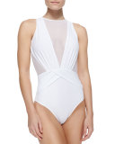 Elvira Sheer Wrapped One-Piece Swimsuit