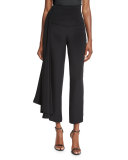 Cropped Side-Sash Pants, Black