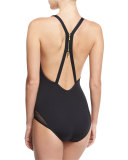 Sporty Soul Mesh Zip-Back One-Piece Swimsuit