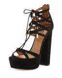 Beverly Hills Plateau 140mm Sandal, Black