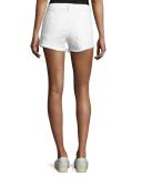 Quinn Mid-Rise Slim Girlfriend Jean Cutoff Shorts, White