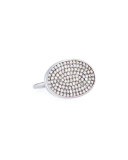 Pave Diamond Oval Ring, Size 8